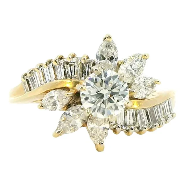 1.25 Carat Diamond 18k Gold Ring, Size 8.5