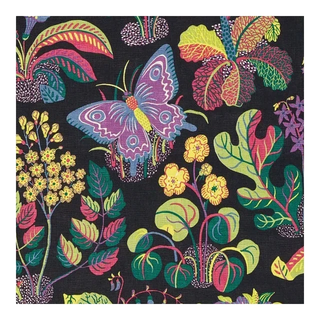 1 Yard of Schumacher’s Exotic Butterfly Fabric in Black