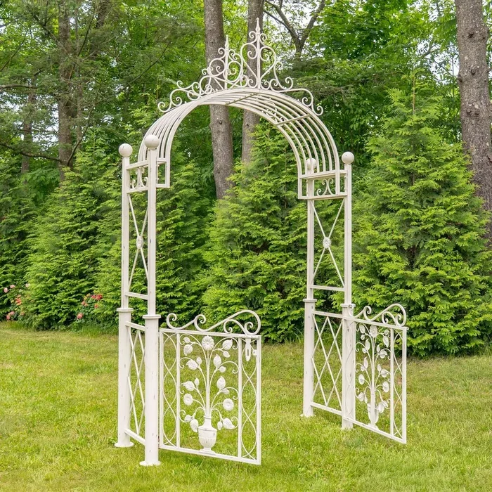 10.5″ Tall Garden Gate with Floral Embellishments “Copenhagen 1843”