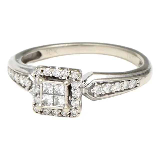 10KW Invisible Set Diamond(0.24) Ring, size 4