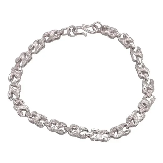 14 Karat White Gold Link Bracelet