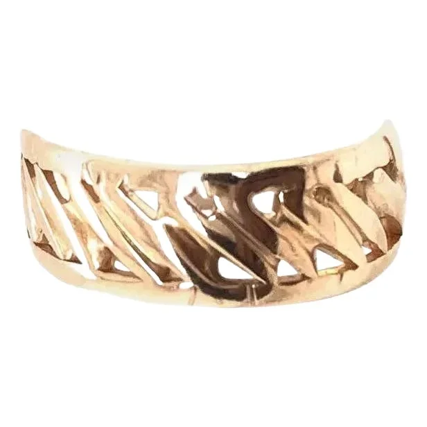 14 Karat Yellow Gold Freestyle Band Wedding Ring, Size 6.5