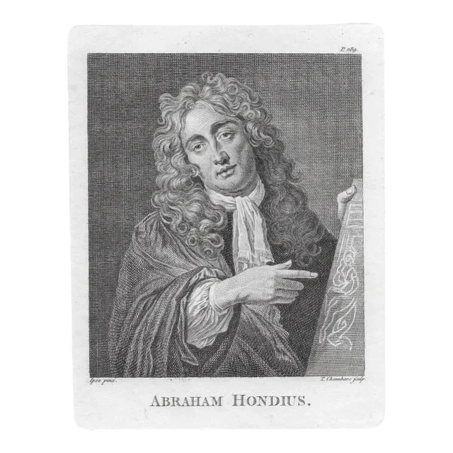 1798 Portrait Engraving of Abraham Hondius