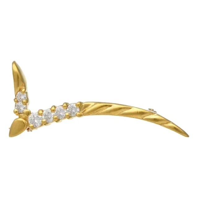 18KY Diamond(0.42) Check Mark Pin