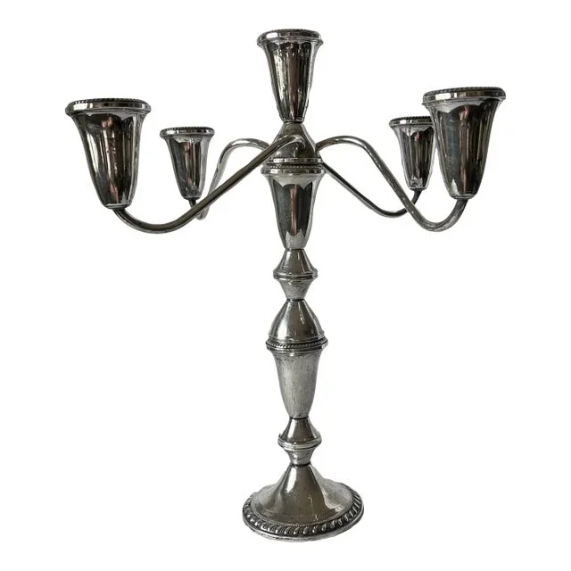 1920s Duchin Creations Sterling Silver 5-Light Candelabra
