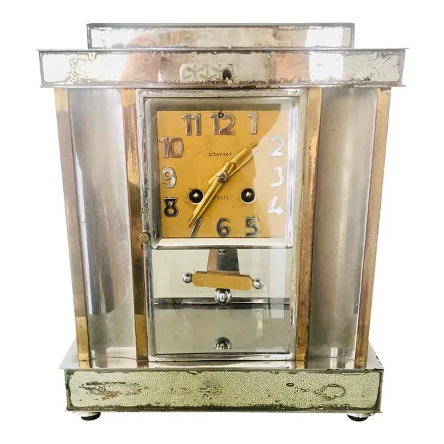 1930s Art Deco Mirrored Mantel Clock