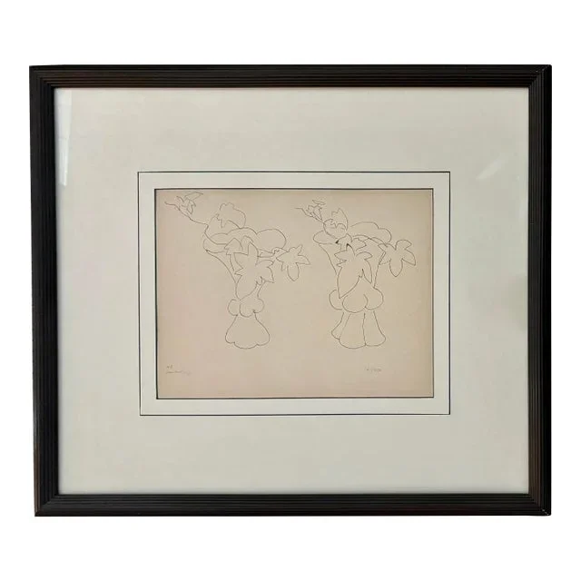 1941 Themes Et Variations Signed, Numbered, Matted, Framed Lithograph by Henri Matisse Still Life 2 Vases of Flowers