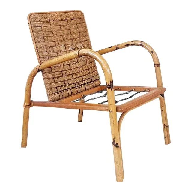 1950s French Vintage Bamboo Lounge Chair by Adrien Audoux & Frida Minet