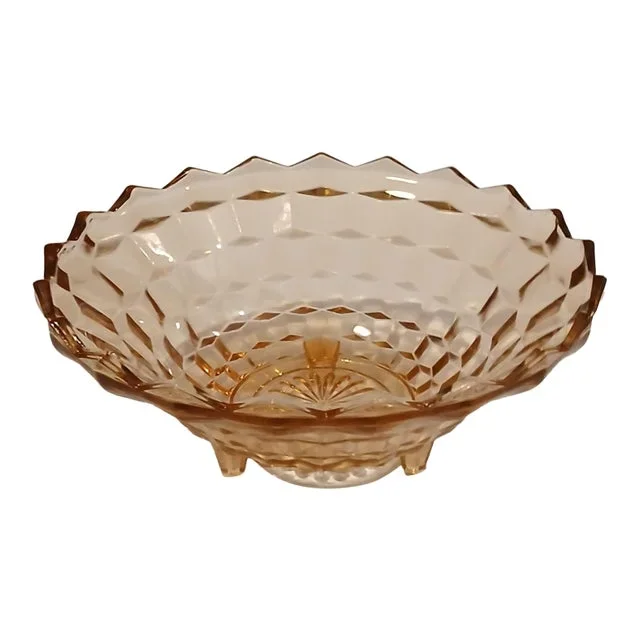 1950s Mid-Century Modern 3-Toed Colony Peach Whitehall Fruit Bowl