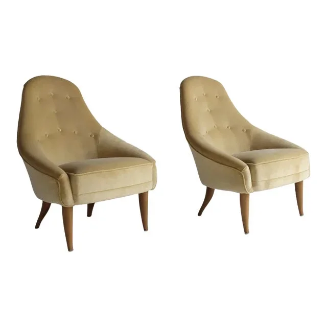 1950s Pair of Lilla Eva Lounge Chairs by Kerstin Hörlin-Holmquist