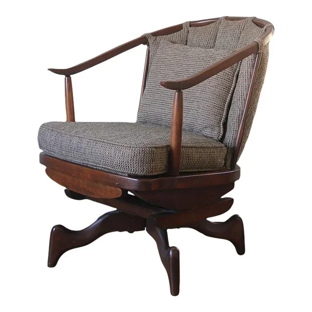 1950s Rocking Swivel Chair With Cushion