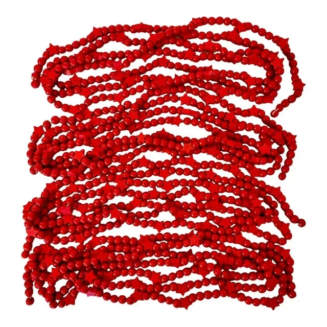 1950s Swedish Gustavian Arts & Crafts Wood Christmas Tree Garland – Set of 4/9’ Strings, 36′ Total