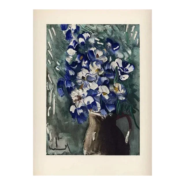 1958 Vlaminck Lithograph 38 Delphiniums