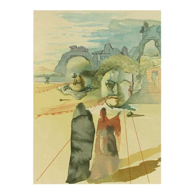 1960 Dali Woodcut Purgatory 20 Avarice & Prodigality