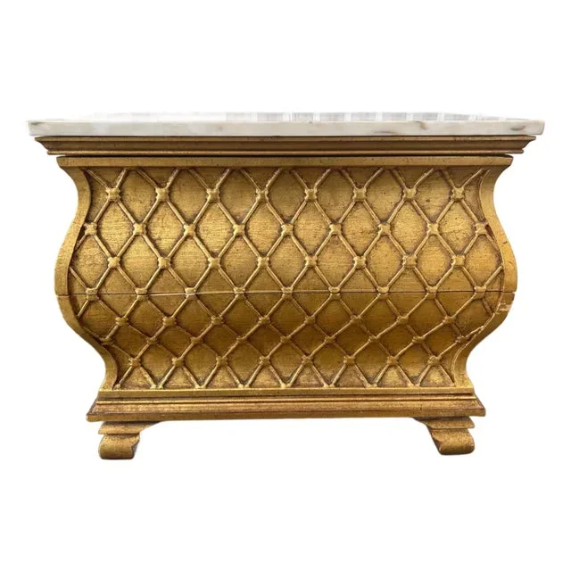 1960s Harlequin Gold Leaf Bombay Chest Colonnade Collection Hollywood Regency