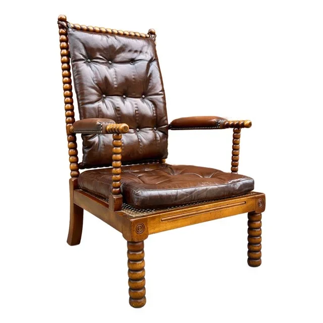 1960s Mid Century Spanish Valenti Signed Bobbin Chair