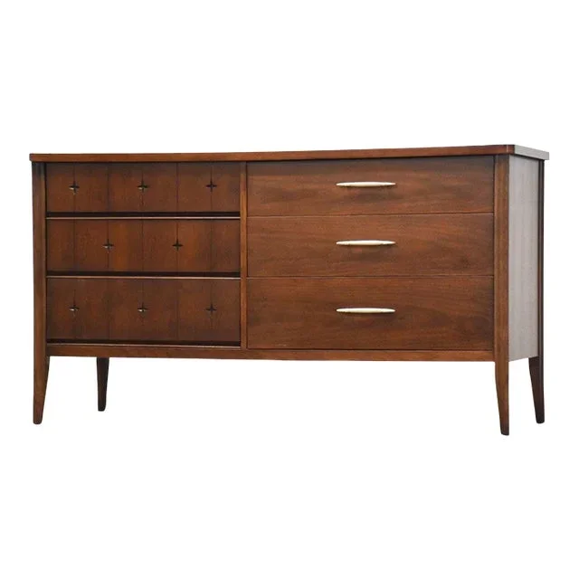 1960s Refinished Broyhill Saga Walnut Dresser