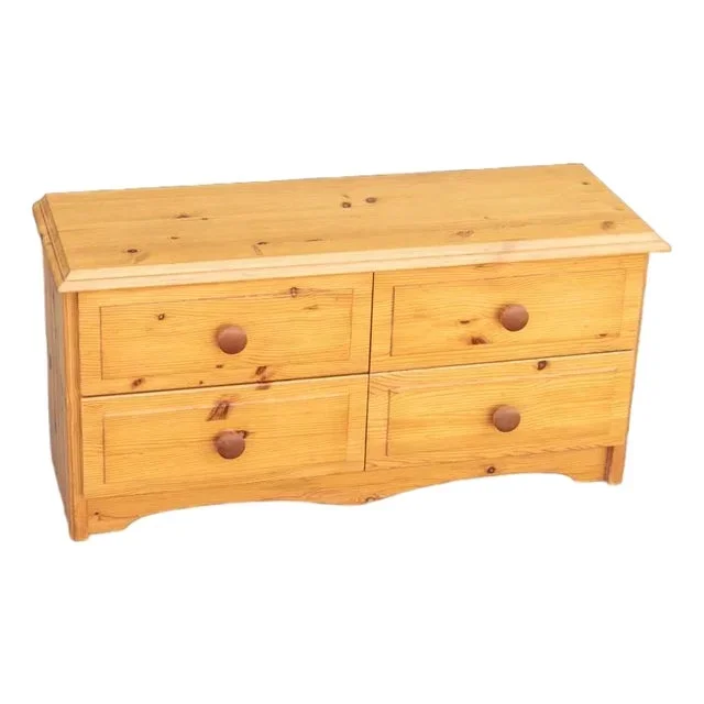 1960s Swedish Pine Low Chest of Drawers