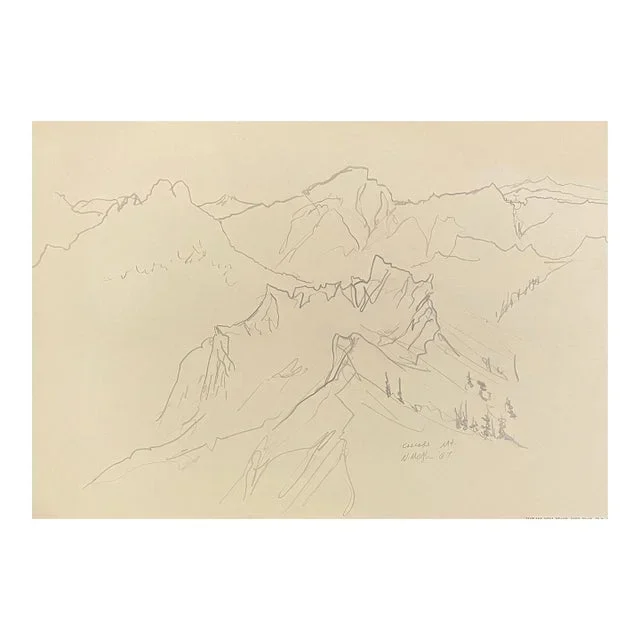 1967 Neil Meitzler Cascade Mountains Drawing