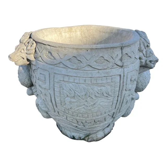 1970s Large Asian Concrete Planter