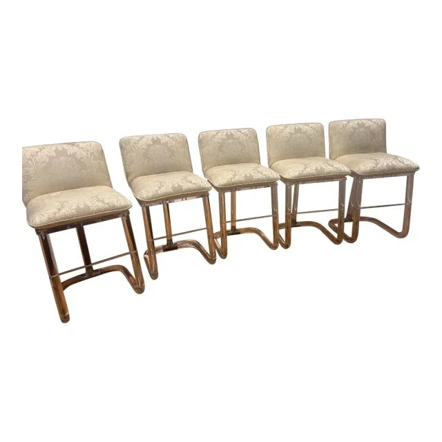 1970s Leon Frost Lucite Counter Stools- Set of 5