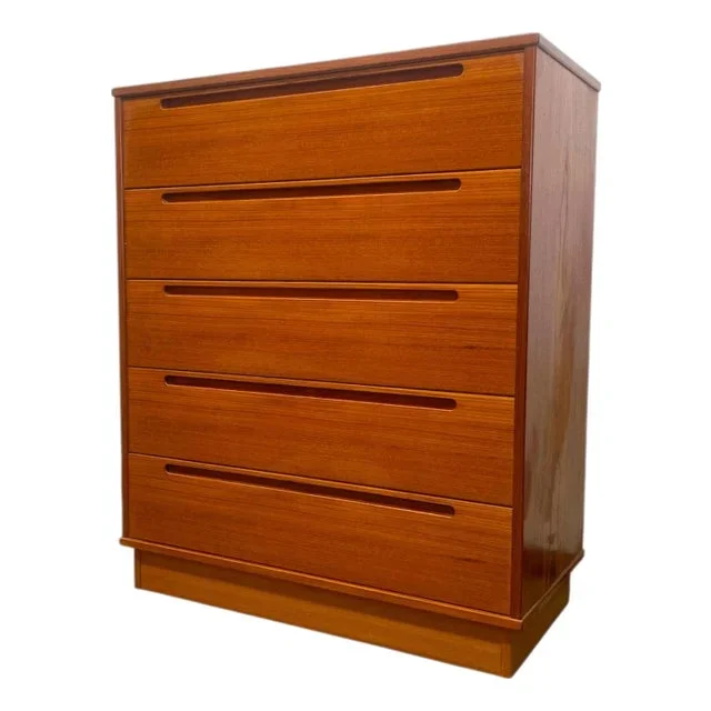 1970s Vintage Danish Mid Century Modern Tallboy Dresser by Nils Jonsson for Torring Mobelfabrik