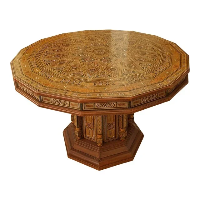 1980s Mosaic Polygon Wood Table