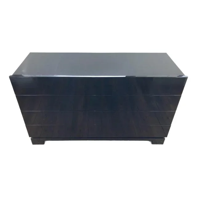 1980s Roche Bobois Black Lacquered Pekino Dresser