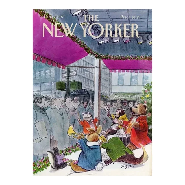 1981 Vintage New Yorker Cover, December 7 (Charles Saxon), Original New Yorker Magazine Cover, Christmas, Department Store
