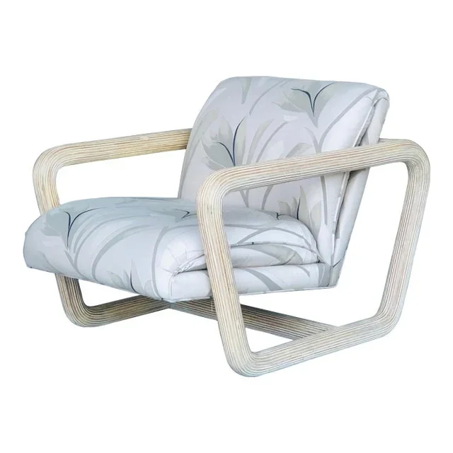 1985 Modernist Rattan Pencil Reed Lounge Chair