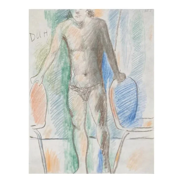 1990s James Bone Male Figure Drawing