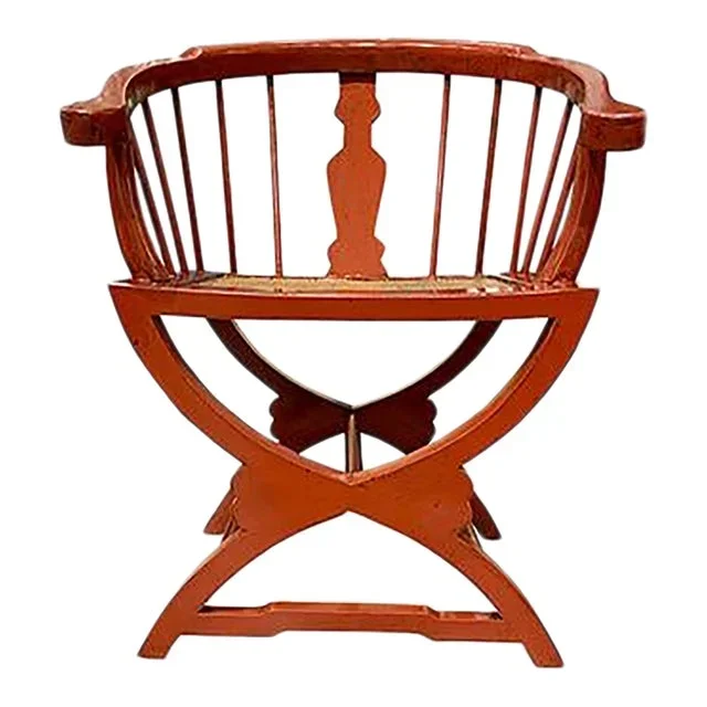 1990s Lacquer Chair-Red