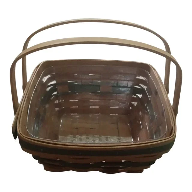 1990s Longaberger Berry Basket With a Clear Insert