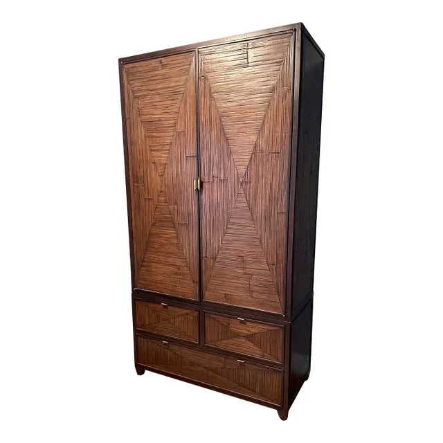 1990s McGuire Reeded Armoire