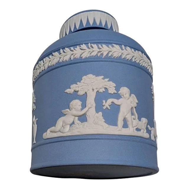 1990s Wedgwood Jasperware Tea Caddy