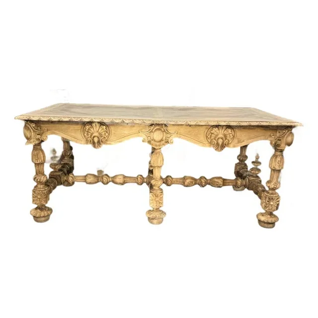 19th C. French Renaissance Walnut Library Table
