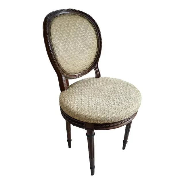 19th C. Louis XVI Walnut Accent Chair