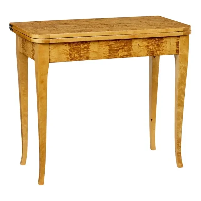 19th Century Swedish Burr Birch Tea Table