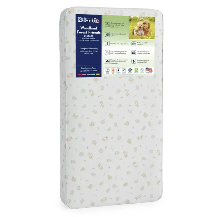 2-Stage Dual Firm Crib & Toddler Mattress KM210-WLF1 by Kolcraft at Old Brick Furniture & Mattress Co.
