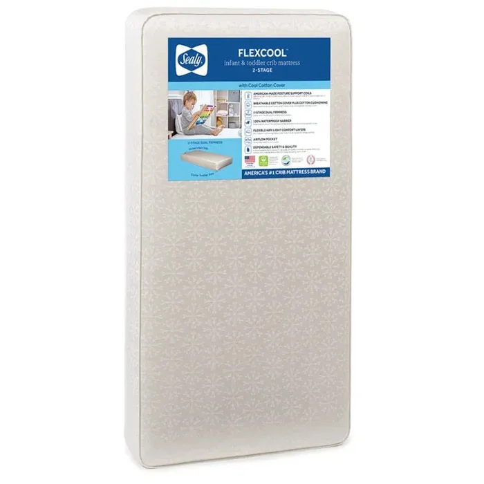 2-Stage Flex Cool Dual Firm Crib & Toddler Mattress EM443-STS1 by Kolcraft at Old Brick Furniture & Mattress Co.