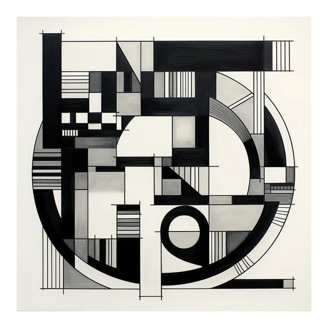 20′ X 20′ Black and White Abstract Minimalist Limited Edition Print