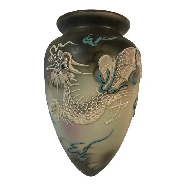 20th Century Nippon Japanese Dragon Wall Vase