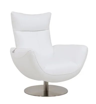 22″ Modern Genuine Italian Leather Lounge Chair / C74-WHITE-CH