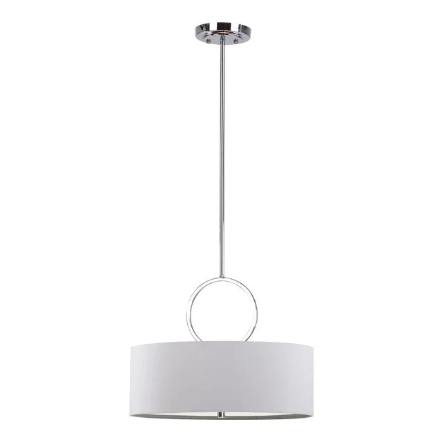 3 Light Ring 18 Inch Dia Drum Adjustable Pendant – Chrome