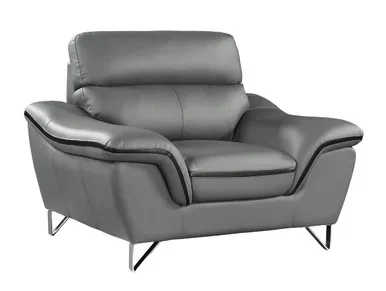36″ Modern Leather Upholstered Chair / 168-GRAY-CH