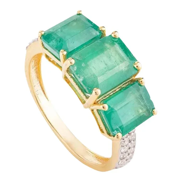 4.14 Ctw Three Stone Engagement Ring Size 5.5