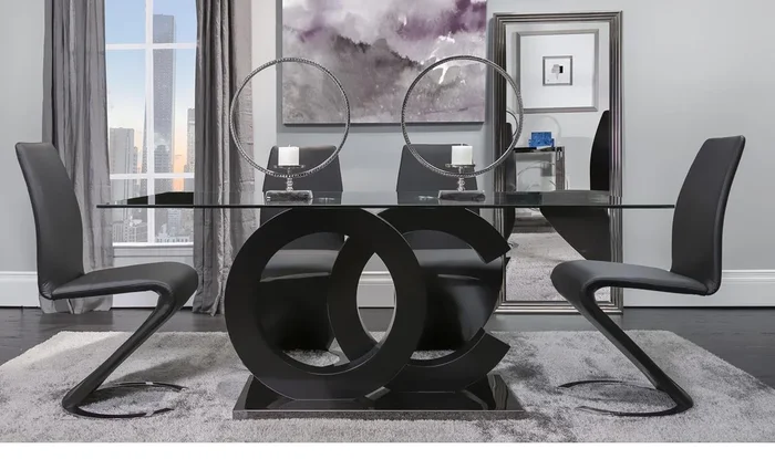 5 Piece Dining Room Set (D2207DT+D9002DC-BLK)