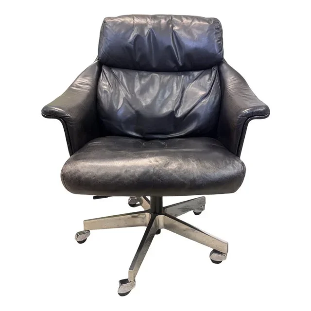 7101 Leather Swivel Lounge Chair by Martin Stoll for Giroflex, 1960s