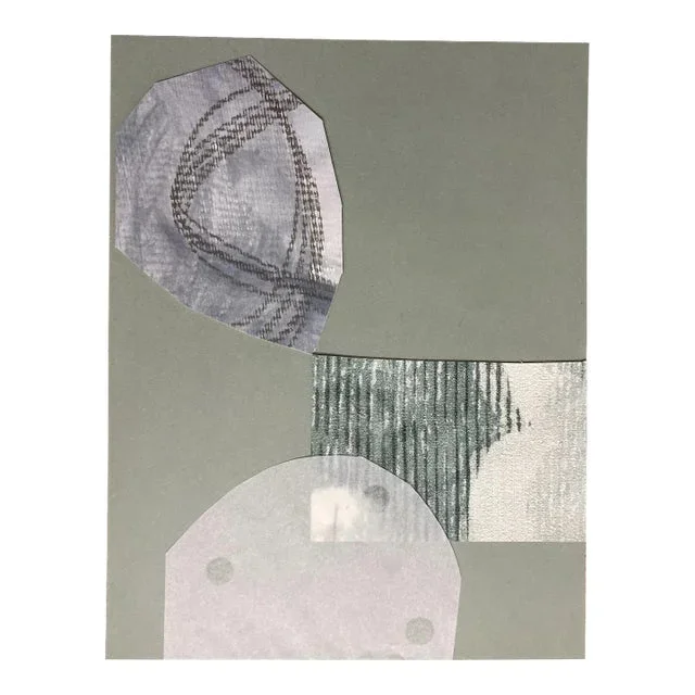 “Woodland Recordings I” Contemporary Abstract Original Mixed-Media Collage on Paper by Zac Woodiel