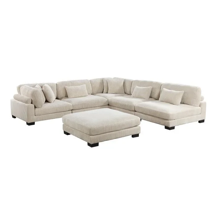 8555BE*6OT – (6)6-Piece Modular Sectional with Ottoman